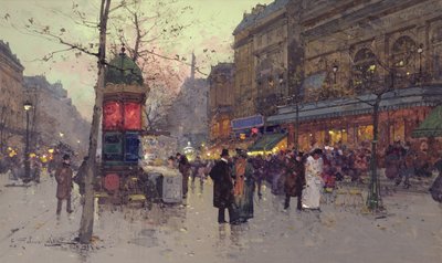 Pariser Straßenszene von Eugene Galien Laloue